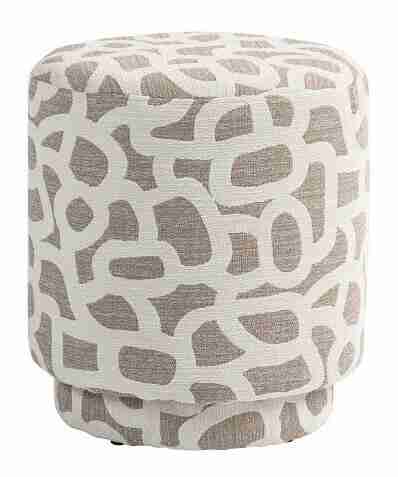 Light & Living Poef Davonte √ò40cm - Taupe/Beige - Rond