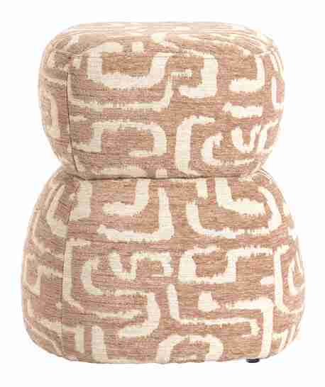 Light & Living Poef Leyla 40cm - Terracotta - Rond