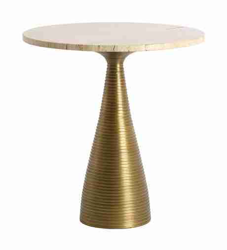 Light & Living Ronde Bijzettafel Bahia Travertin, √ò45cm - Zand