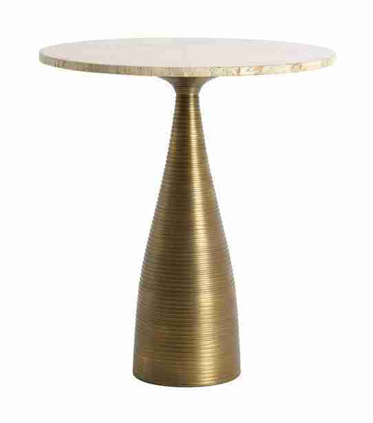 Light & Living Ronde Bijzettafel Bahia Travertin, √ò52cm - Zand