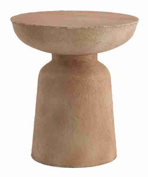 Light & Living Ronde Bijzettafel Benissa Papier Maché, √ò38cm - Beige