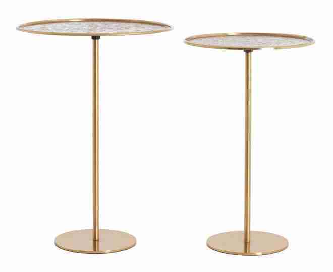 Light & Living Ronde Bijzettafel Lia Set van 2 stuks - Antiek Brons