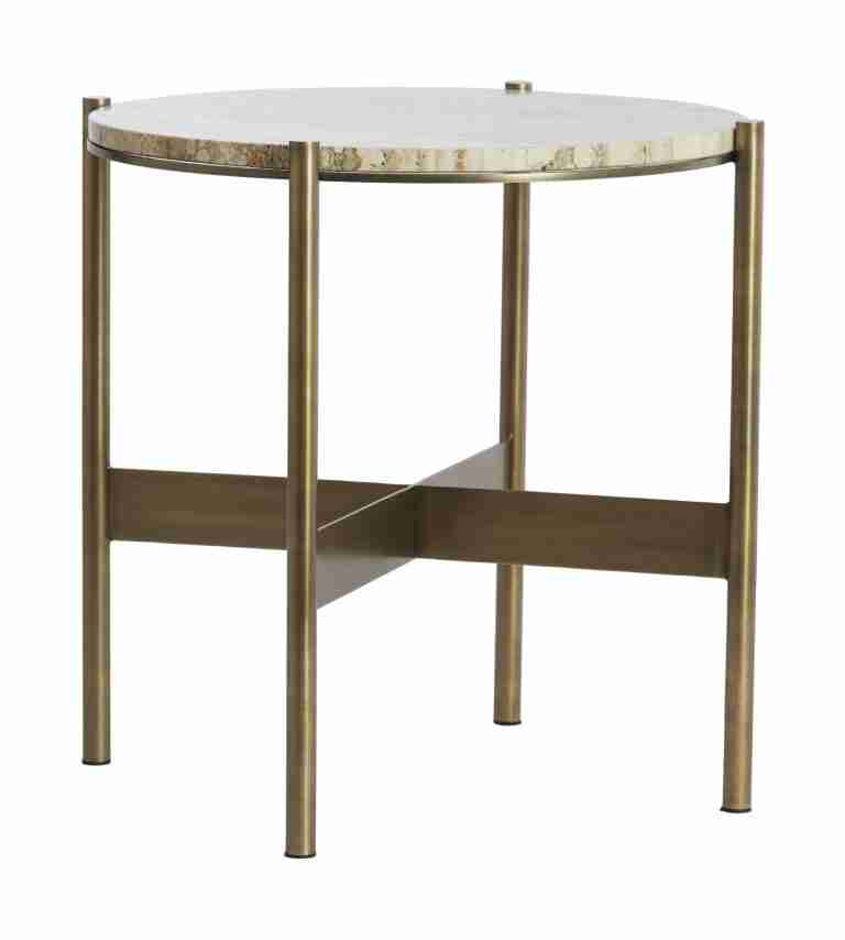 Light & Living Ronde Bijzettafel Macapa Travertin, √ò47cm - Crëme