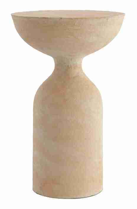 Light & Living Ronde Bijzettafel Murla Papier Maché, √ò36cm - Beige