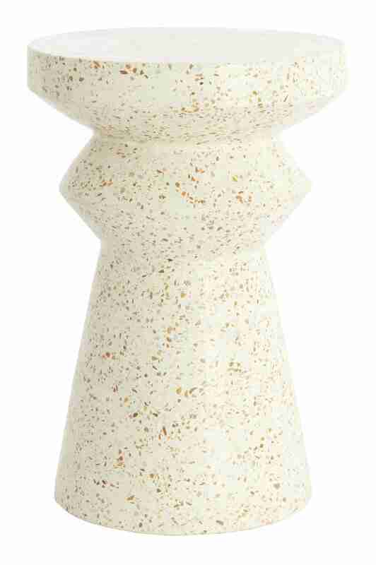 Light & Living Ronde Bijzettafel Sella Terrazzo, √ò32cm - Naturel