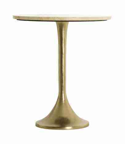 Light & Living Ronde Bijzettafel Tomar Marmerlook, √ò48cm - Beige,Goud