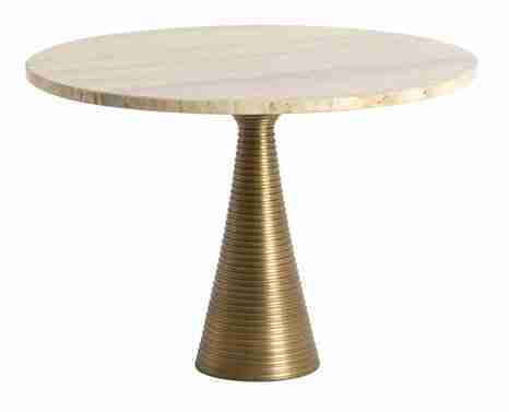Light & Living Ronde Salontafel Bahia Travertin, √ò50cm - Beige,Brons