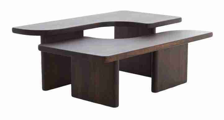 Light & Living Salontafel Crato Acaciahout, Set van 2 stuks - Chocoladebruin