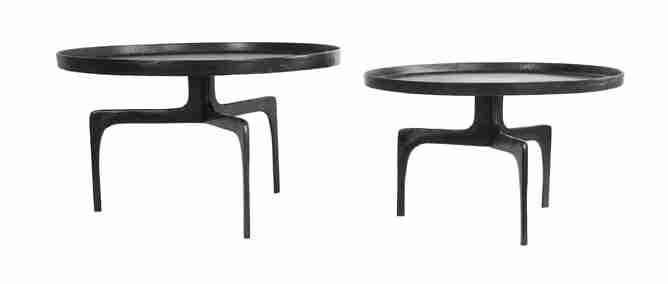 Light & Living Salontafel Pano Set van 2 stuks - Donker Brons - Rond