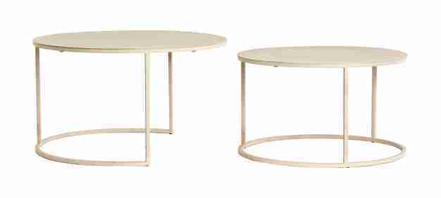 Light & Living Salontafel Sadar Set van 2 stuks - Zand/Bruin - Rond