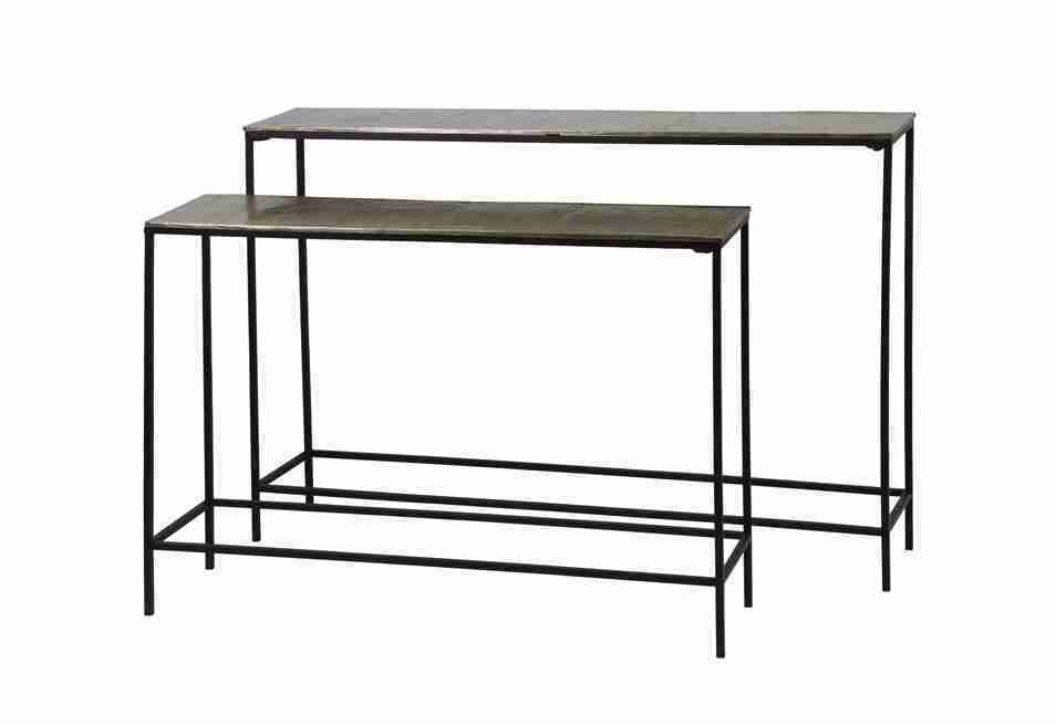 Light & Living Sidetable Hartsville, set van 2 stuks, donker bruin brons