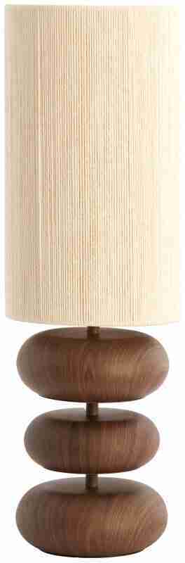 Light & Living Tafellamp Danialo Touw en houtlook, 68cm - Bruin - Rond