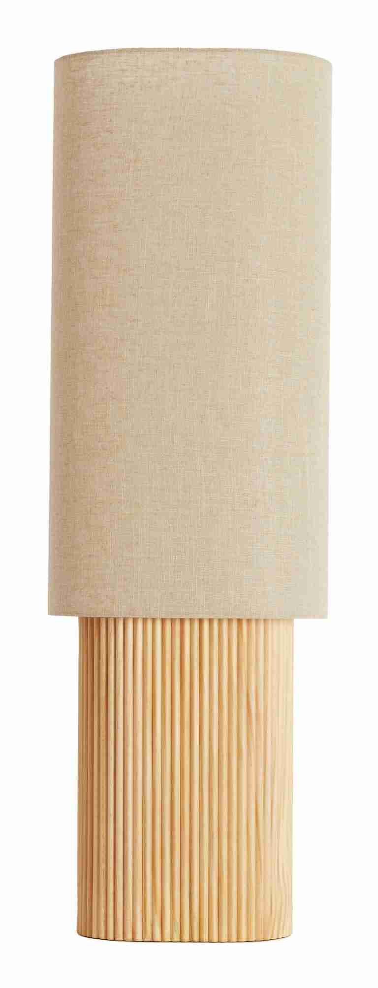 Light & Living Tafellamp Laslo Linnen en hout, 94cm - NATUREL - Ovaal