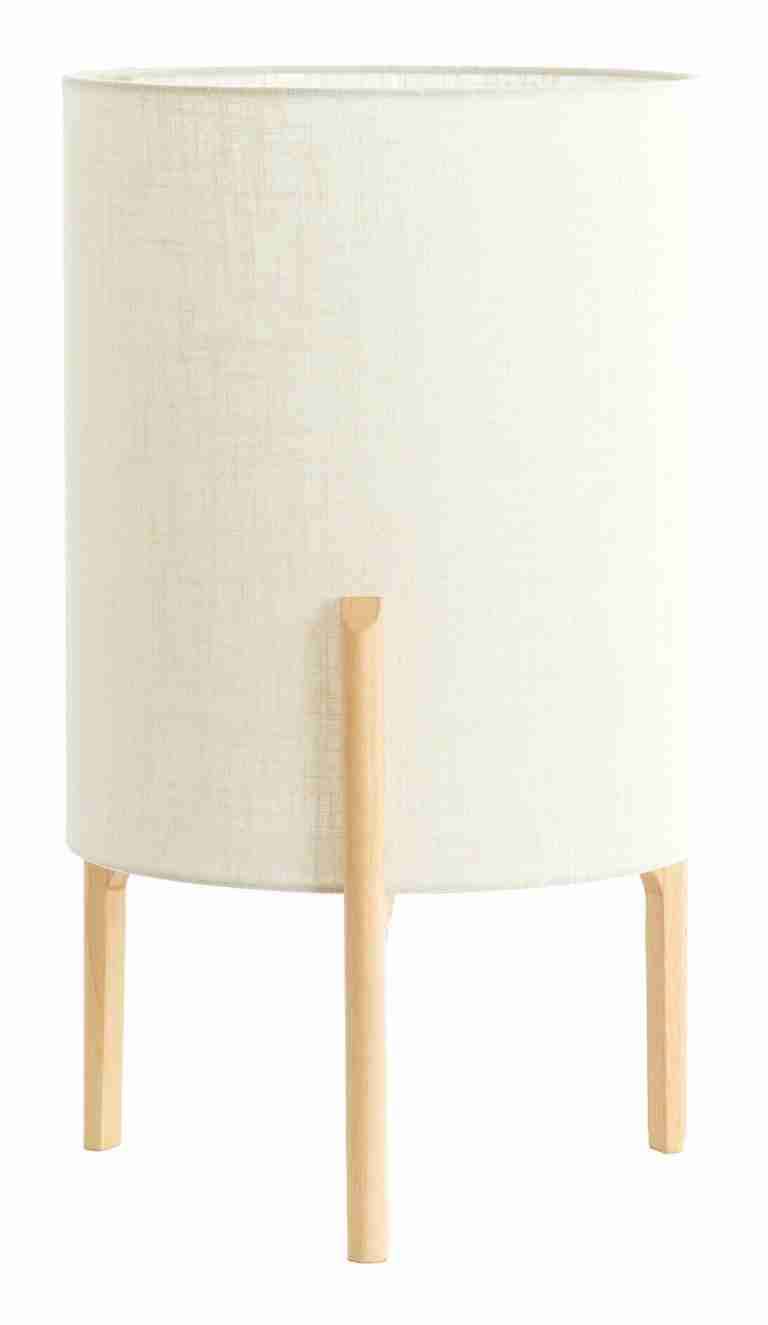 Light & Living Tafellamp Litto Linnenlook en hout, 58cm - Naturel - Rond