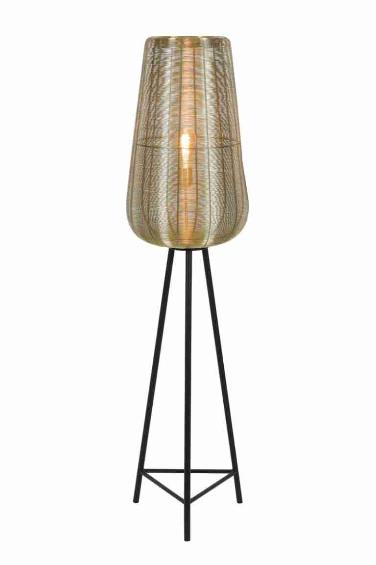 Light & Living Vloerlamp Adeta, goud+mat zwart, 147cm hoog