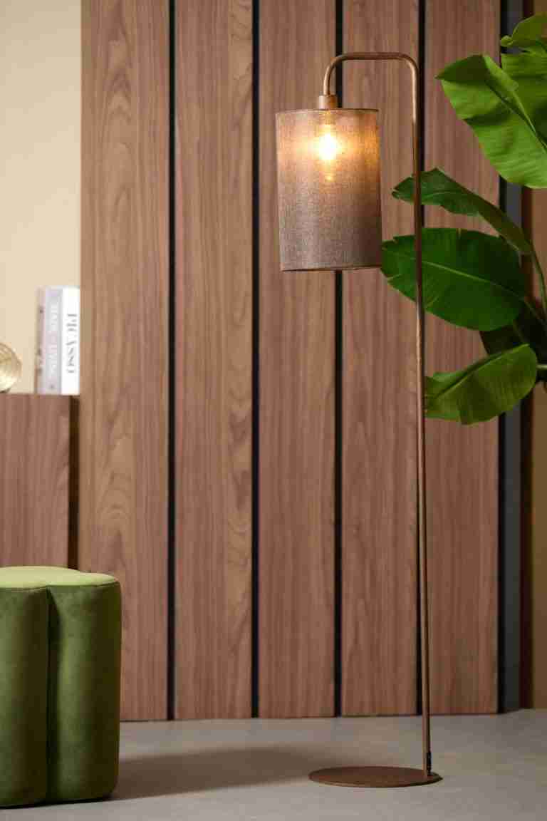 Light & Living Vloerlamp Donio 155cm - Bruin