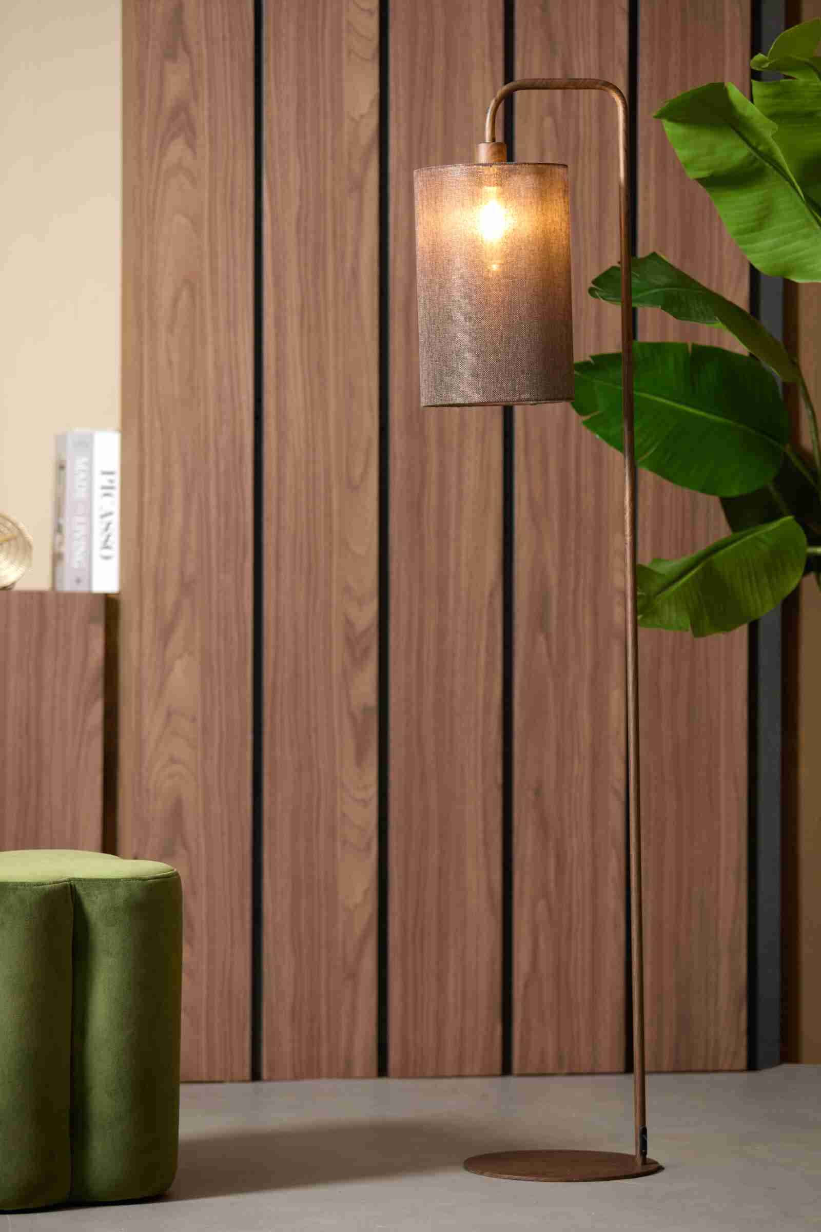 Light & Living Vloerlamp Donio 155cm - Bruin
