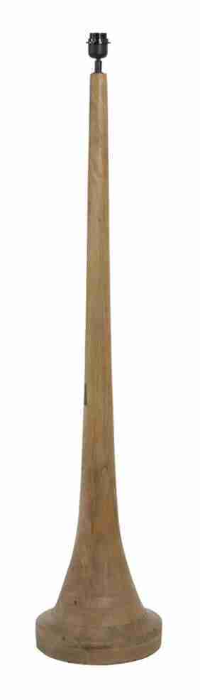 Light & Living Vloerlamp Jovany Hout, 135cm - Mat Bruin (excl. kap) - Rond
