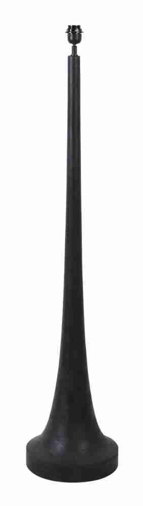 Light & Living Vloerlamp Jovany Hout, 135cm - Mat Zwart (excl. kap) - Rond