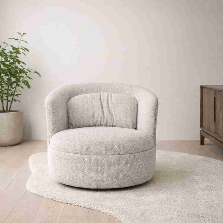 Livingfurn Draaifauteuil Britt Geweven stof - Beige