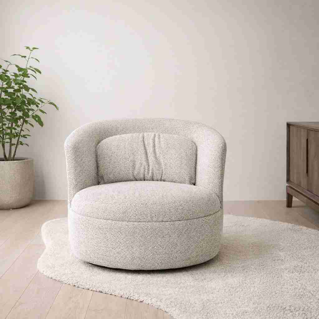 Livingfurn Draaifauteuil Britt Geweven stof - Beige