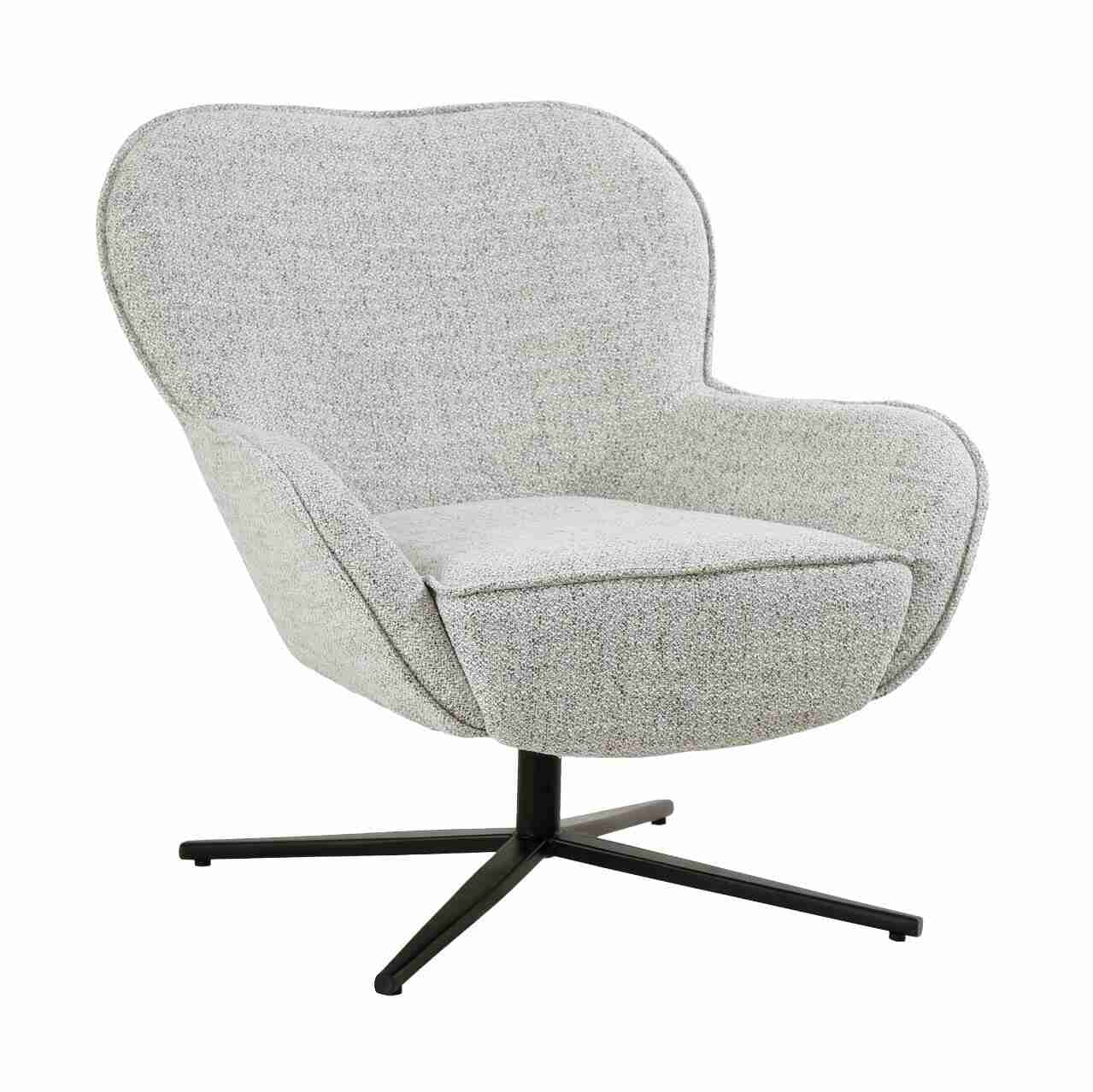 Livingfurn Draaifauteuil Sven Geweven stof - Bisque