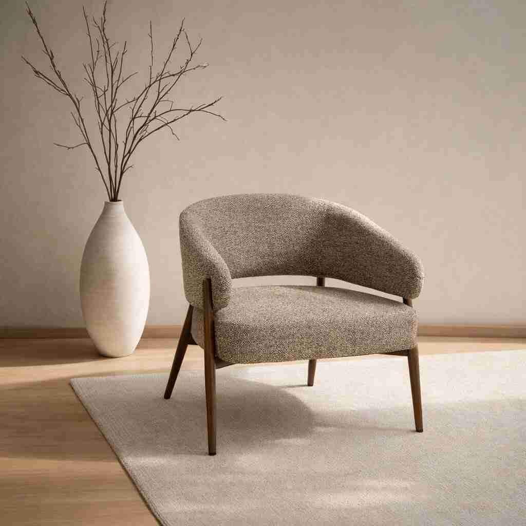 Livingfurn Fauteuil Dilan Hush Walnut - Beige