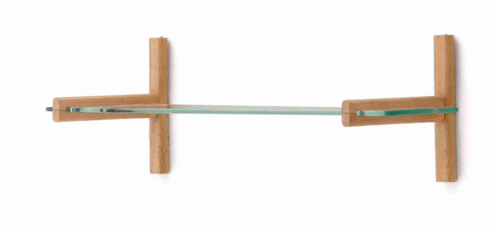 Kave Home Wandrek Sitra Eikenhout en glas, 28 x 90cm - Bruin