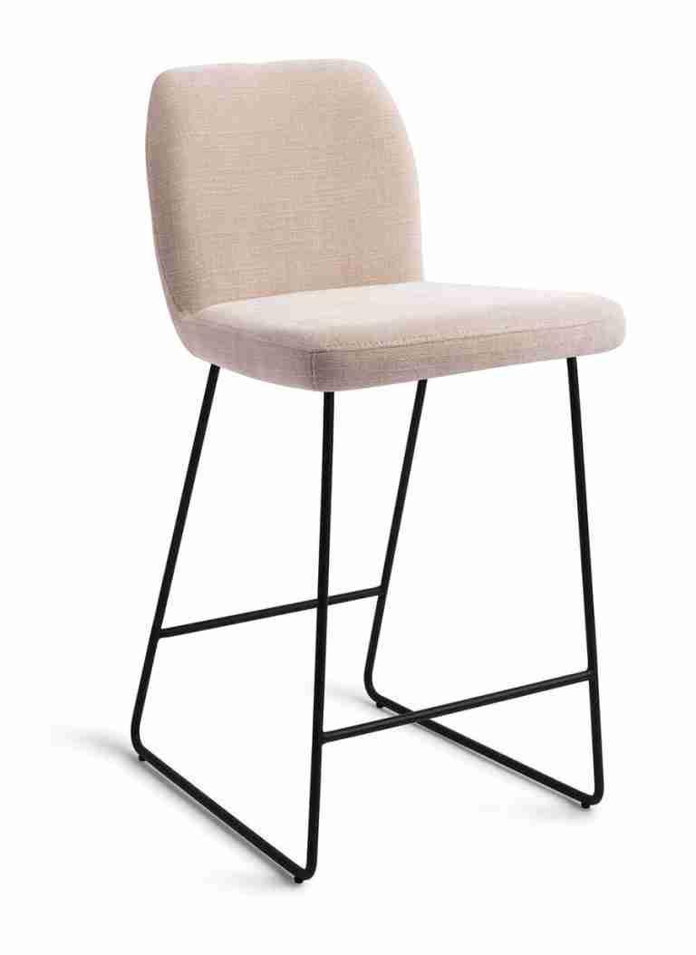 Jesper Home Barstoel 'Ikata' Slide Black, kleur Sand Strand (zithoogte 65cm)