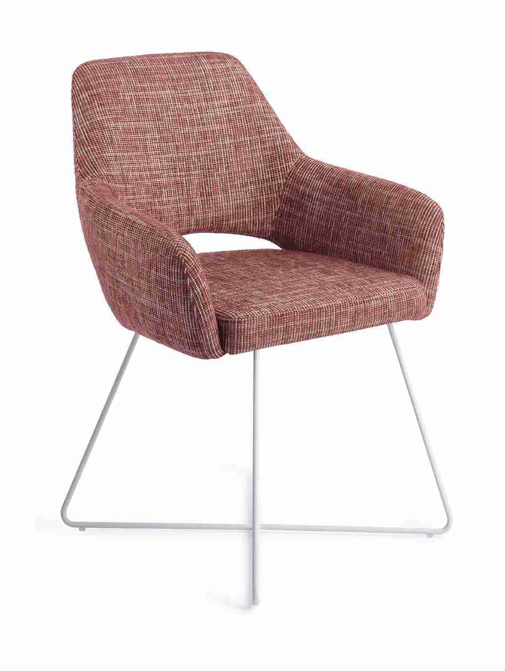 Jesper Home Eetkamerstoel 'Yanai' Cross White, kleur Berry Bars