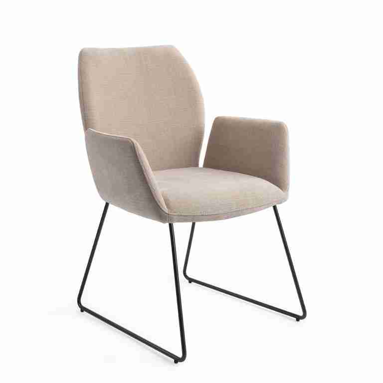 Jesper Home Eetkamerstoel 'Misaki' Slide Black, kleur Sand Strand