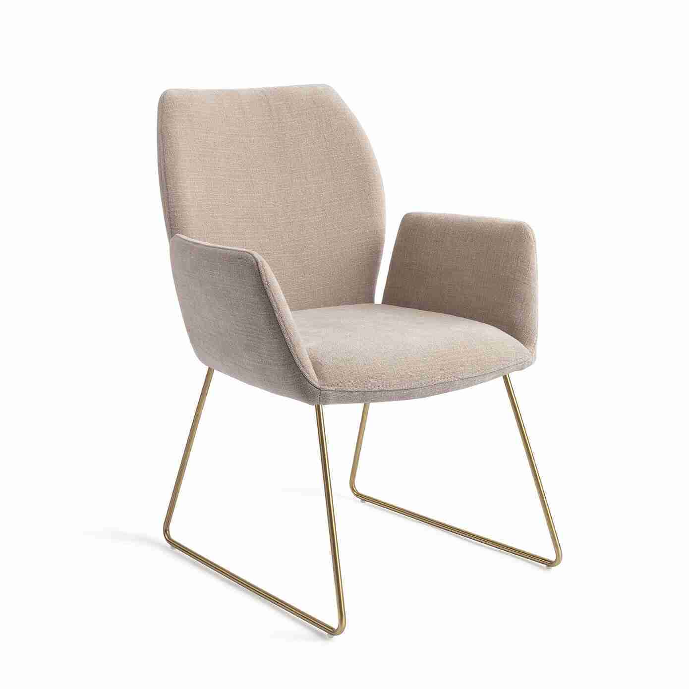 Jesper Home Eetkamerstoel 'Misaki' Slide Gold, kleur Sand Strand