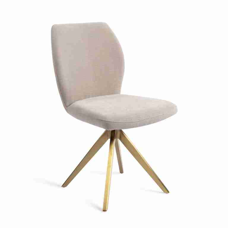 Jesper Home Draaibare Eetkamerstoel 'Ikata' Turn Gold, kleur Sand Strand