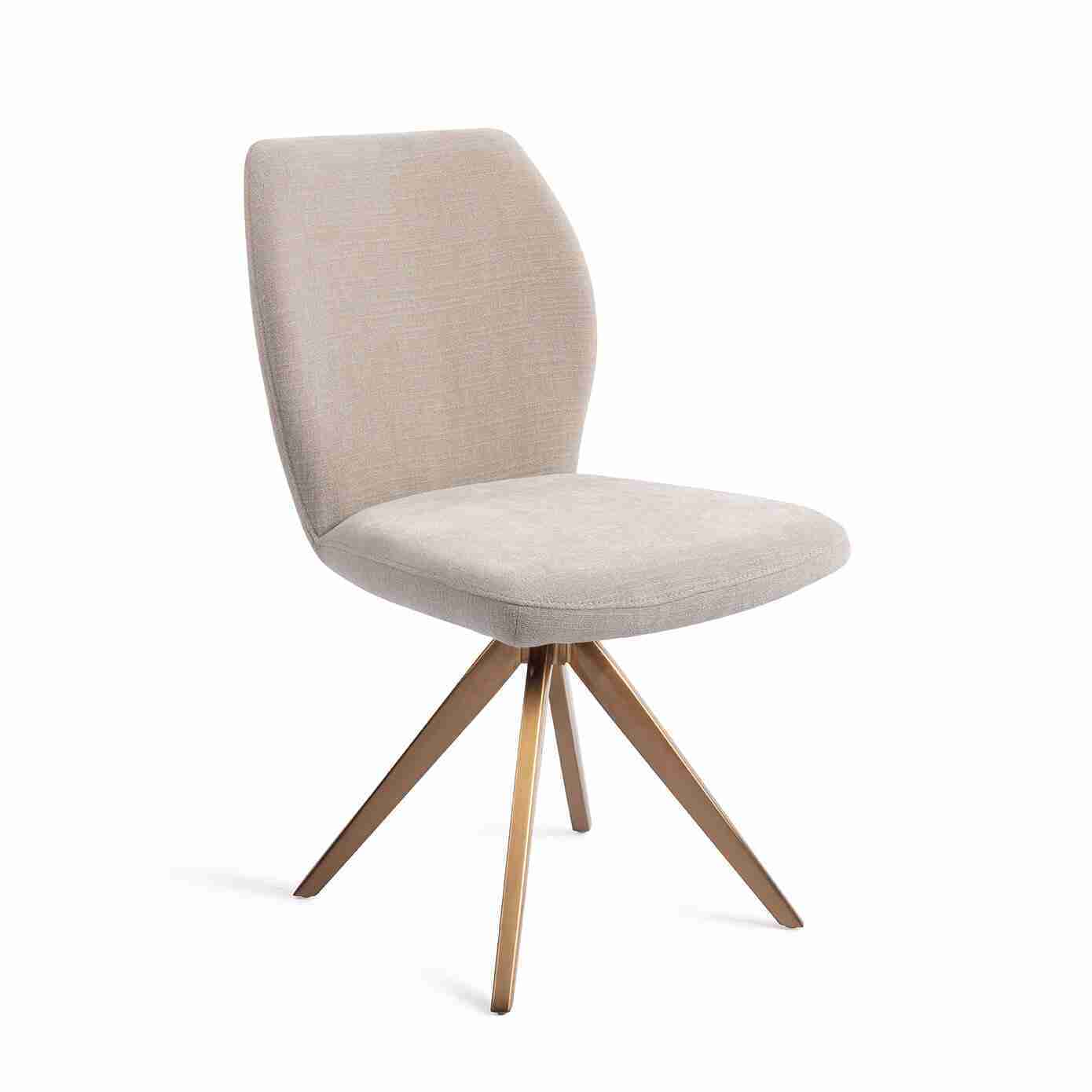 Jesper Home Draaibare Eetkamerstoel 'Ikata' Turn Rose, kleur Sand Strand