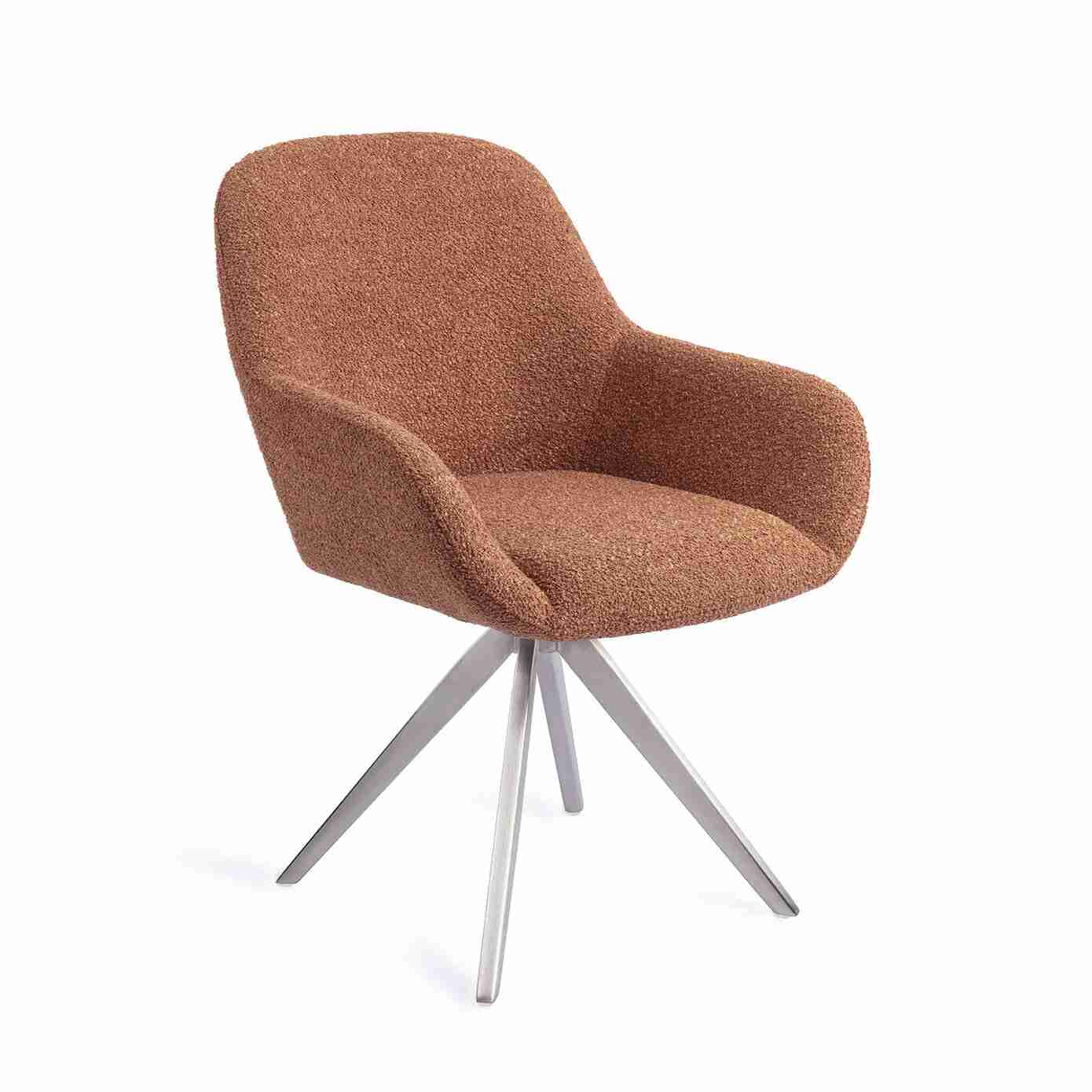 Jesper Home Draaibare Eetkamerstoel 'Kushi' Turn Steel, kleur Amber Autumn