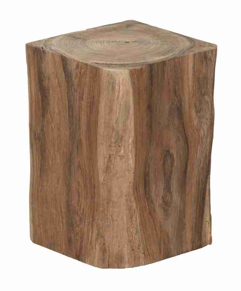 MUST Living Bijzettafel Rio Teakhout, 25 x 25cm - Bruin - Vierkant