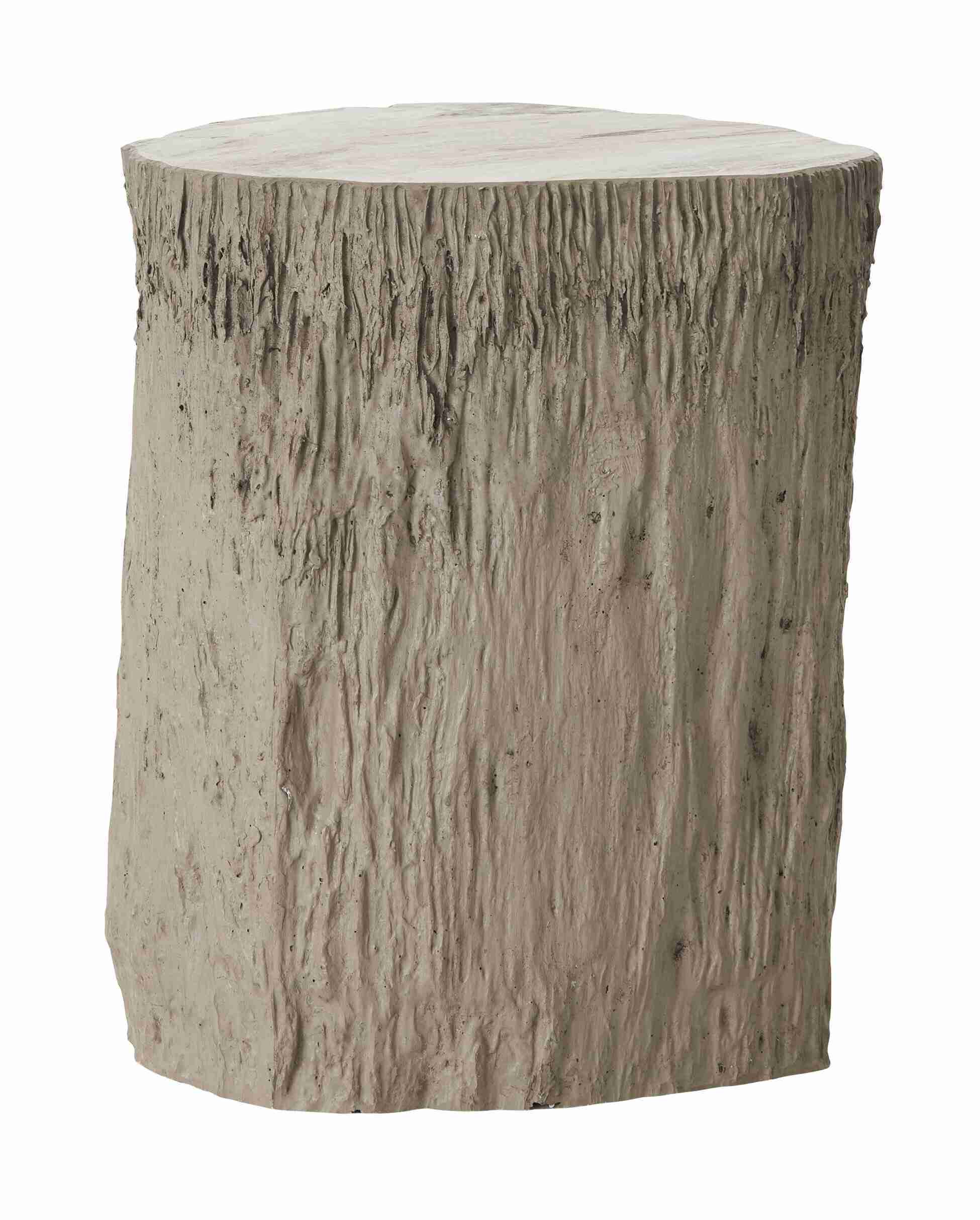 MUST Living Bijzettafel Rocca Versteend hout, 39cm - Bruin - Rond