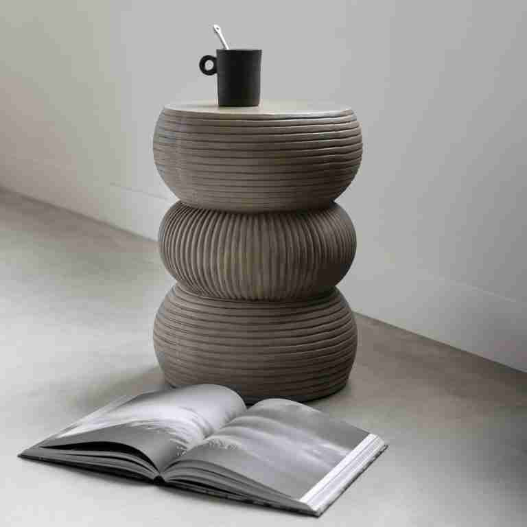 MUST Living Bijzettafel Slice, √ò35cm - Olive - Rond