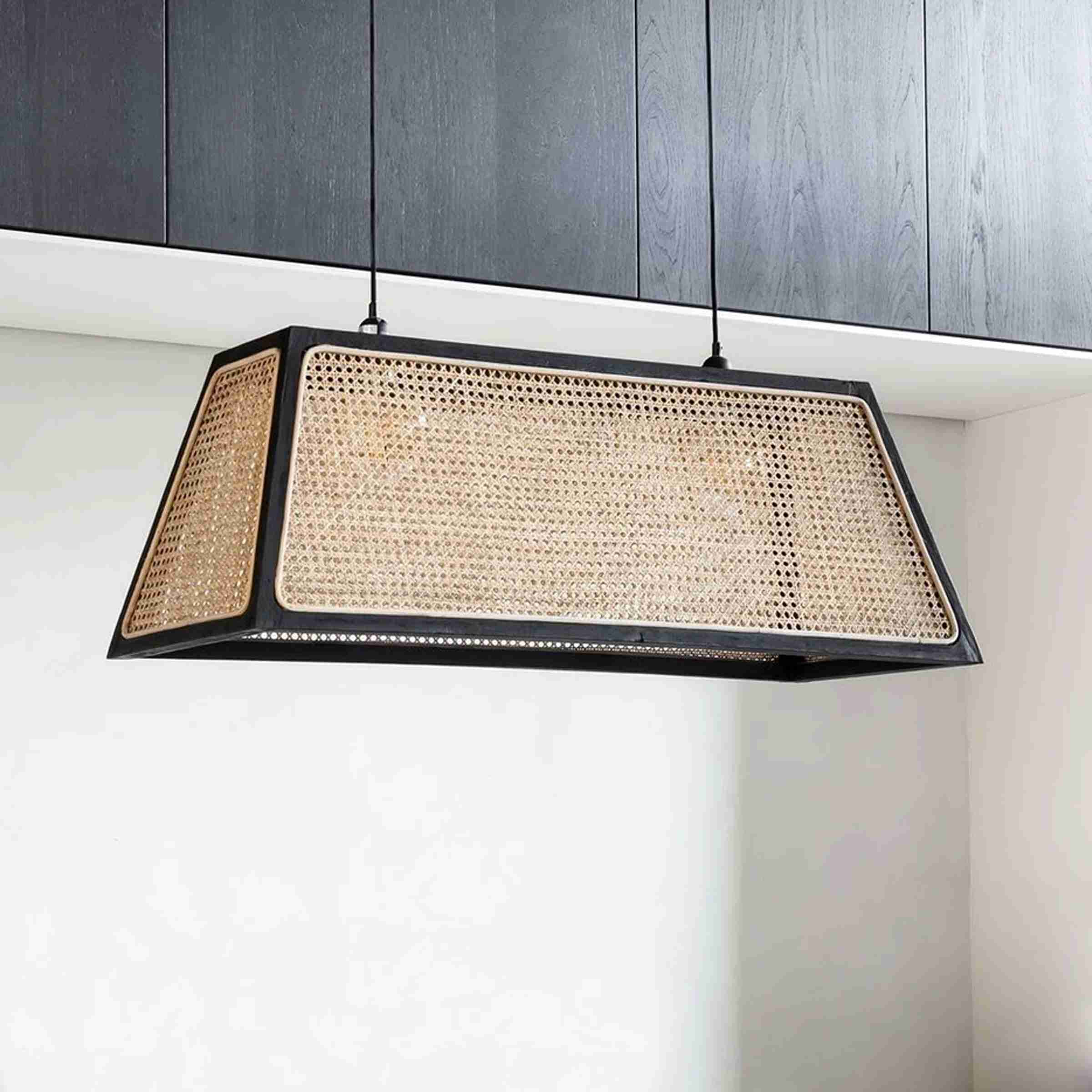 MUST Living Hanglamp Raffles Rotan en teakhout, 100cm - Naturel