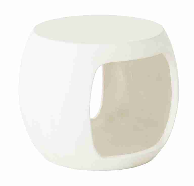 MUST Living Salontafel Camber Fiber Cement, 50 x 45cm - Wit - Rond