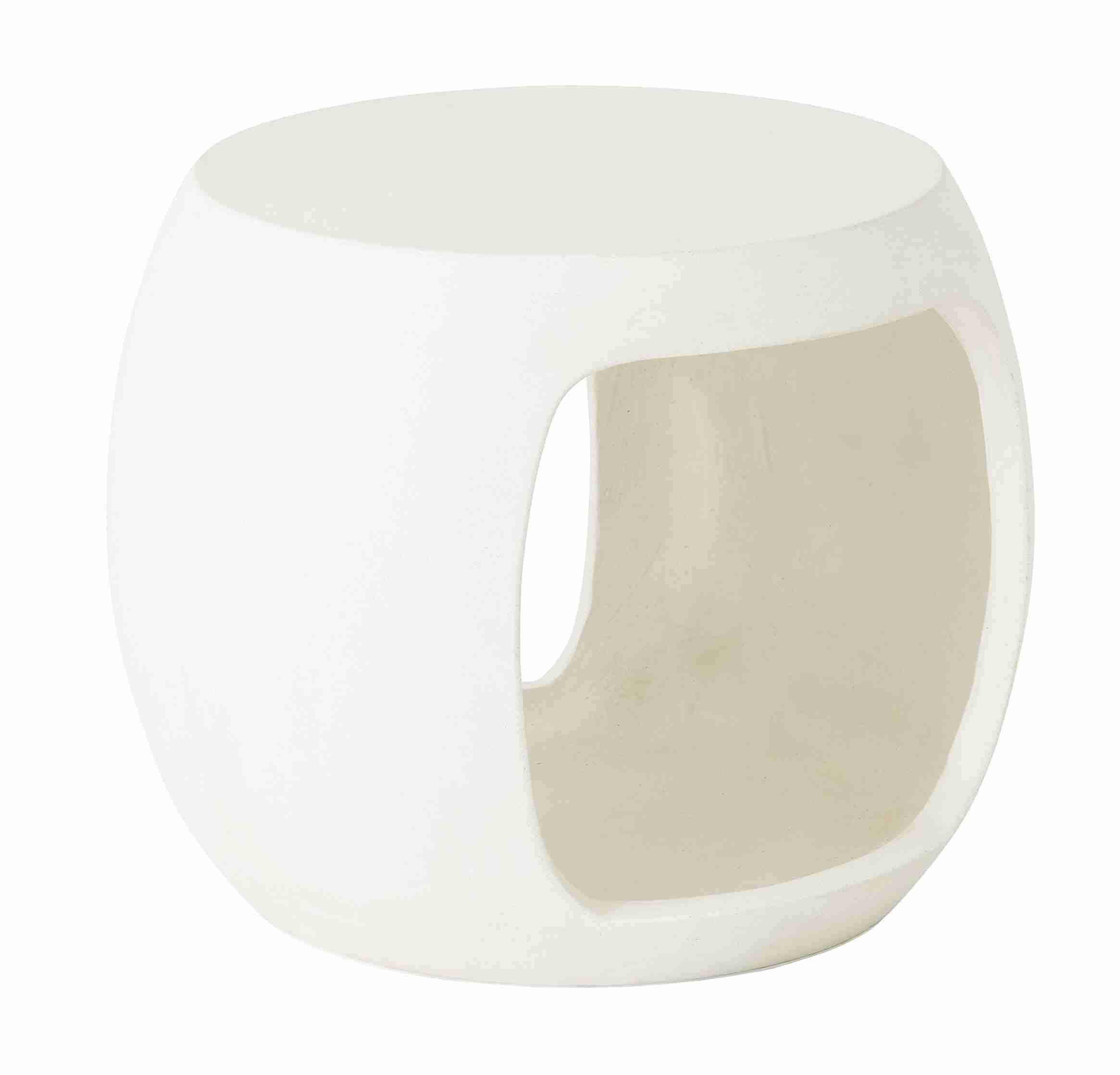 MUST Living Salontafel Camber Fiber Cement, 50 x 45cm - Wit - Rond