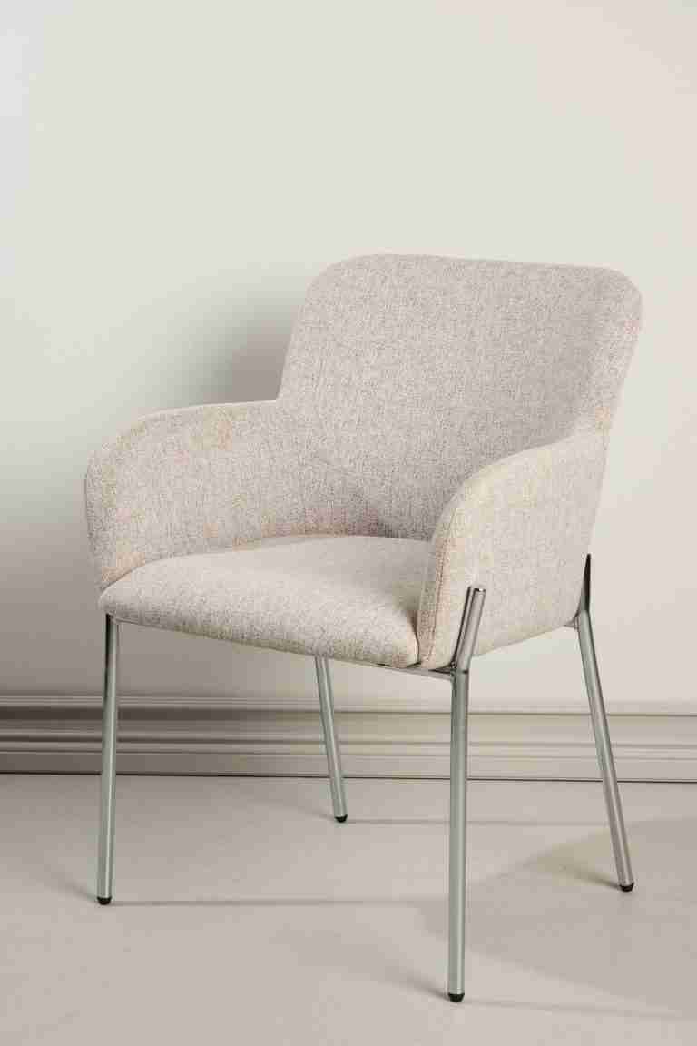 Nohr Eetkamerstoel Yaakov - Beige/Chroom