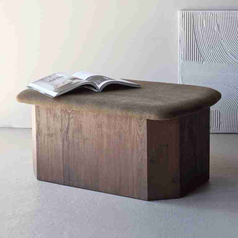 Nohr Hocker Laquette Linnenlook en mokka - Bruin