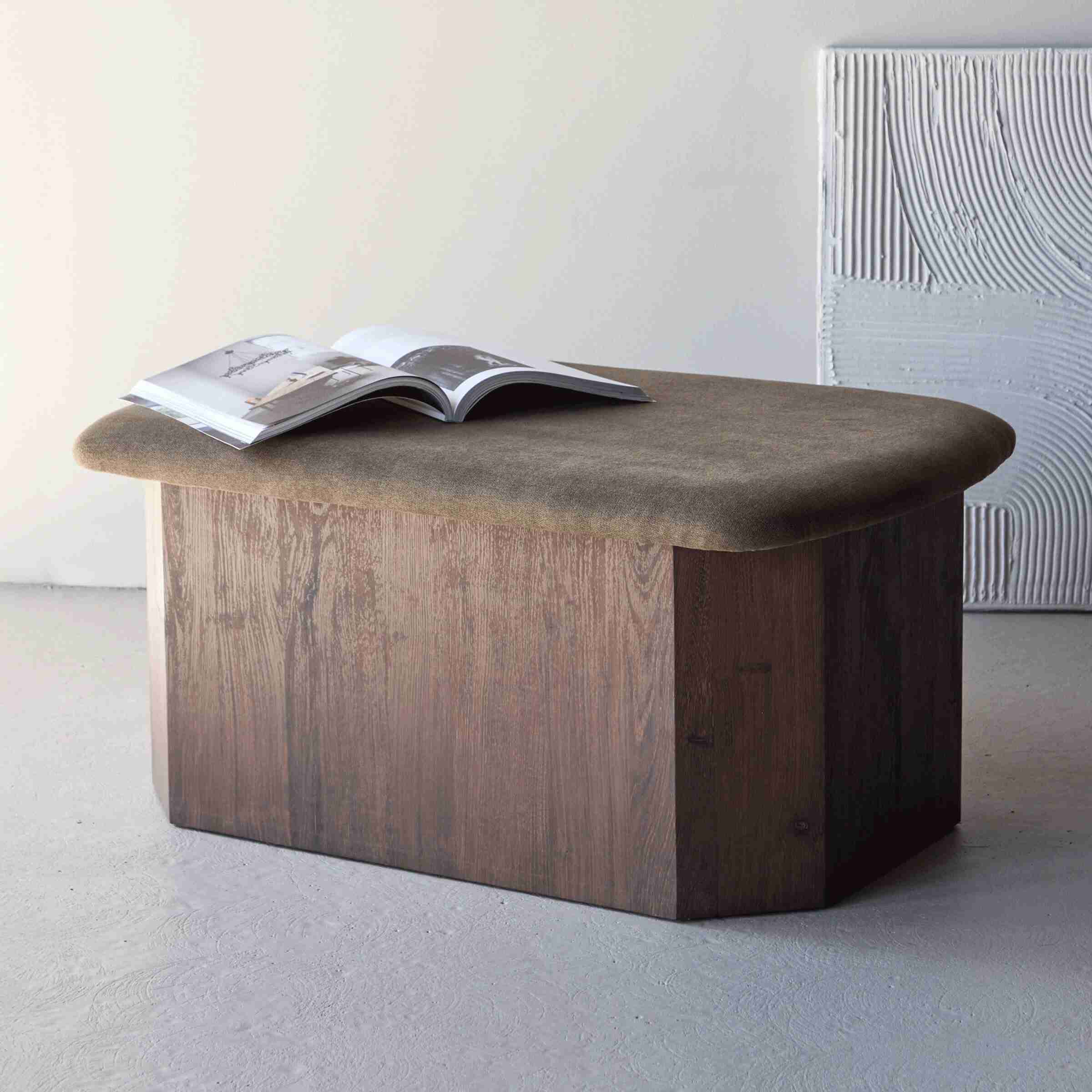 Nohr Hocker Laquette Linnenlook en mokka - Bruin