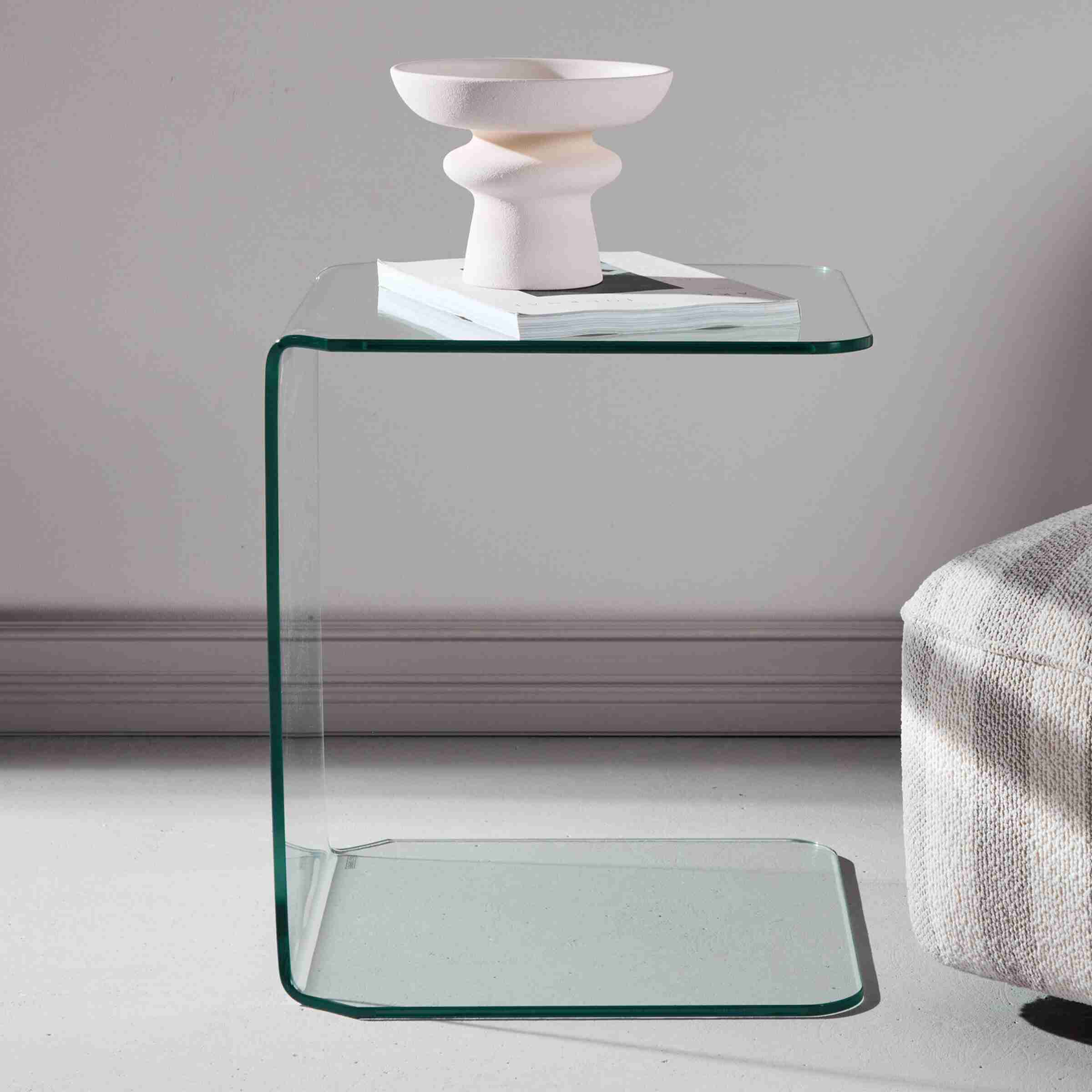 Nohr Laptoptafel Rockwell Glas, 45 x 45cm - Transparant - Vierkant