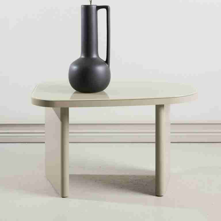 Nohr Organische Bijzettafel Jenea Glas en MDF, 70 x 45cm - Beige