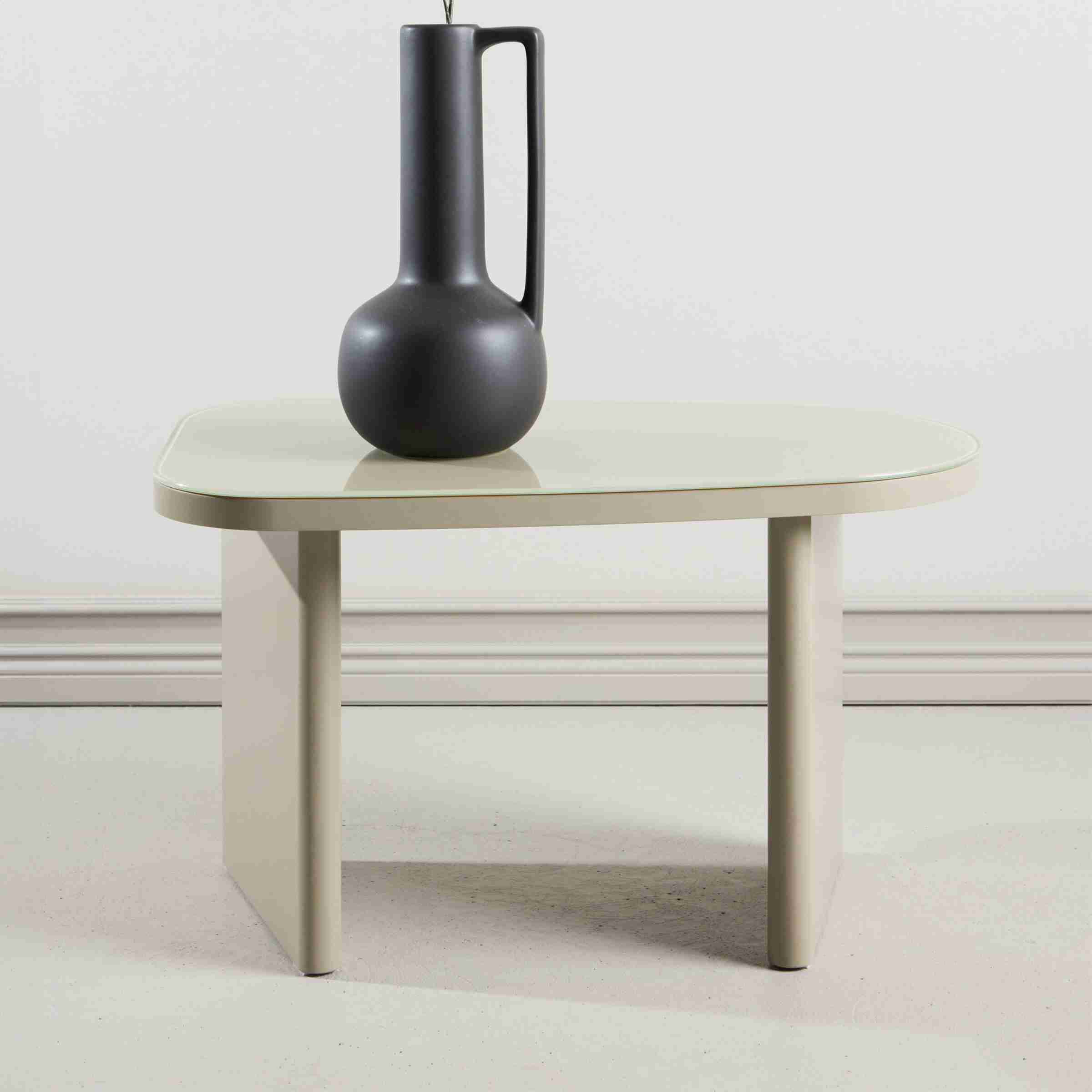 Nohr Organische Bijzettafel Jenea Glas en MDF, 70 x 45cm - Beige