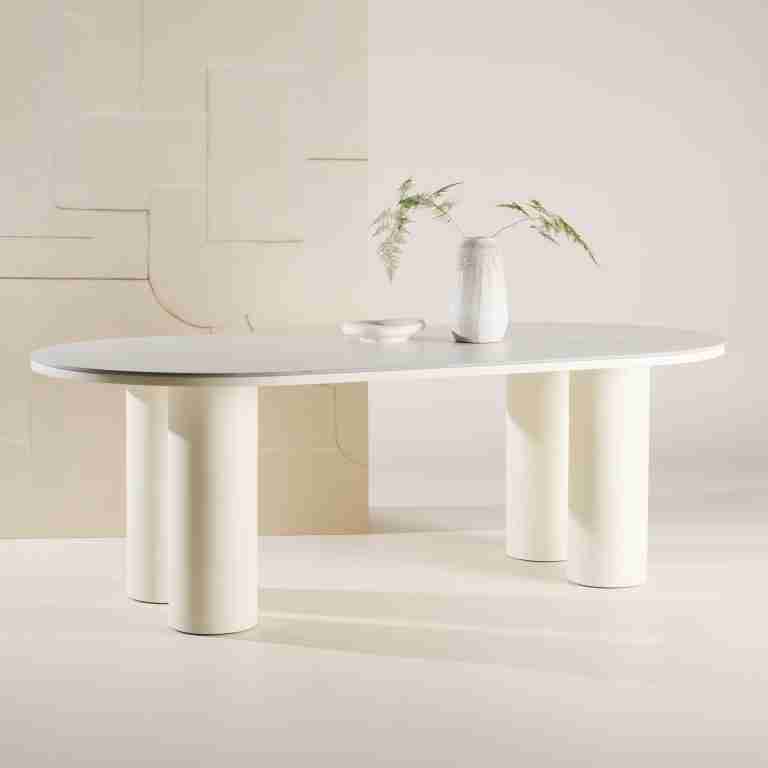 Nohr Ovale Eettafel Jossie MDF 220 x 110cm - Wit - Ovaal