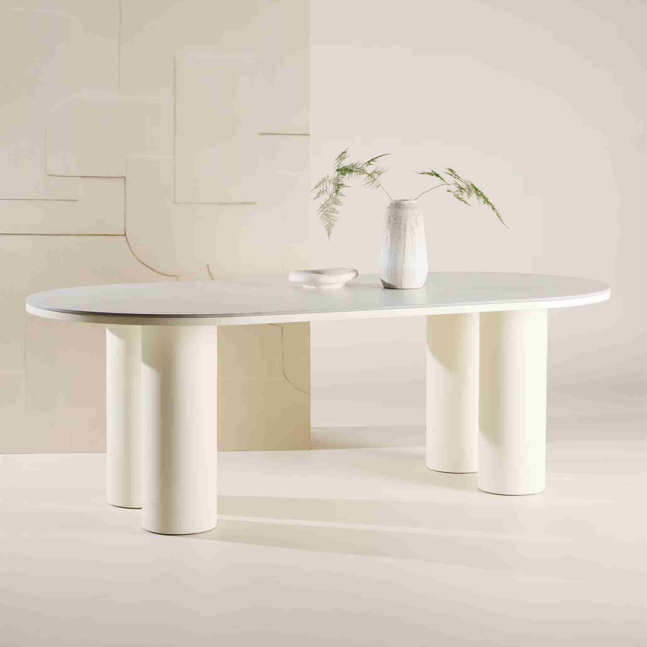 Nohr Ovale Eettafel Jossie MDF 220 x 110cm - Wit - Ovaal