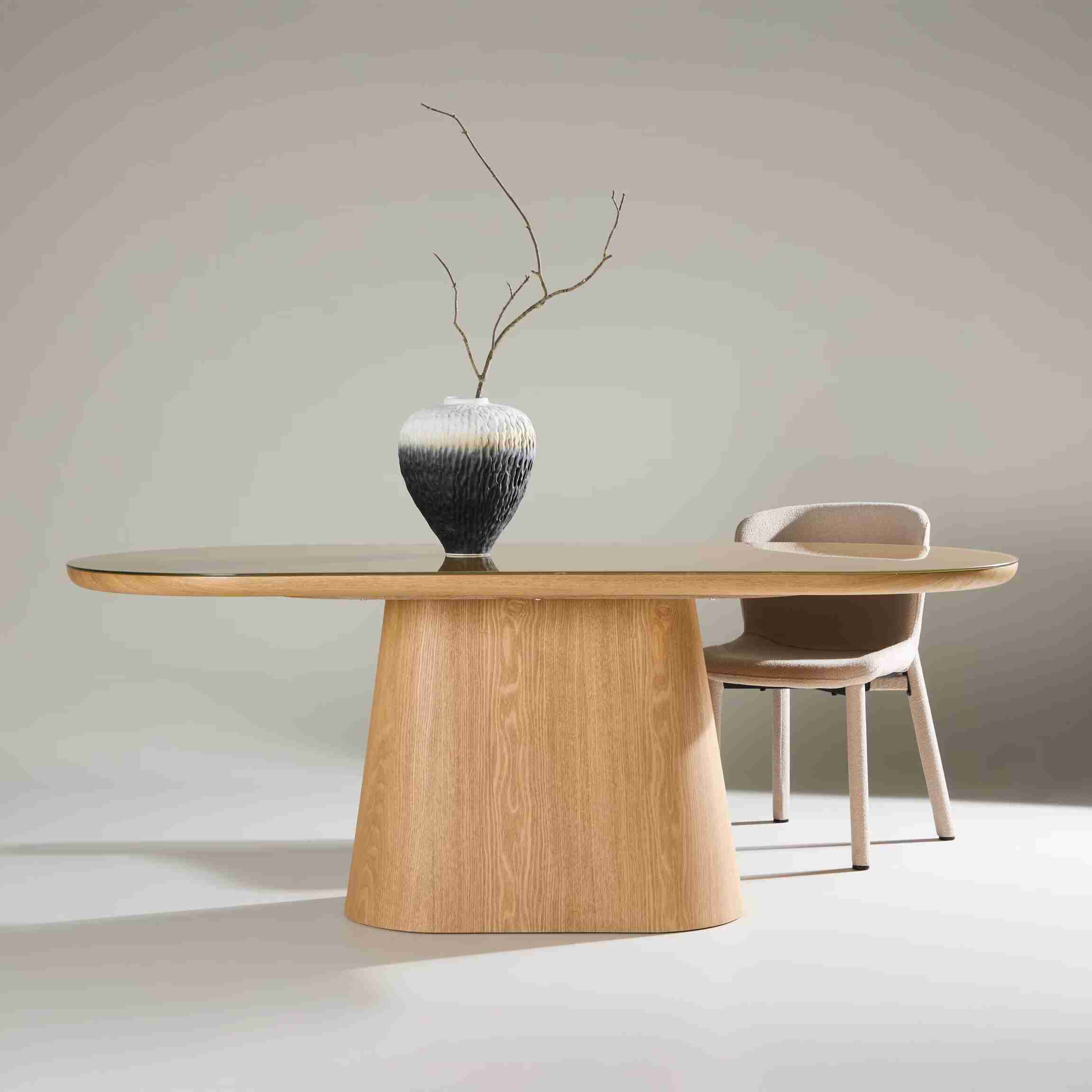 Nohr Ovale Eettafel Nateshia MDF, 200 x 90cm - Naturel - Ovaal